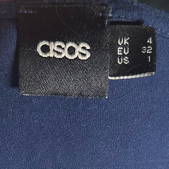 ASOS navy blue fit and flare dress size 4 - Picture 2 of 4